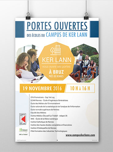 Affiche Portes Ouvertes des écoles du campus de KerLann 2016